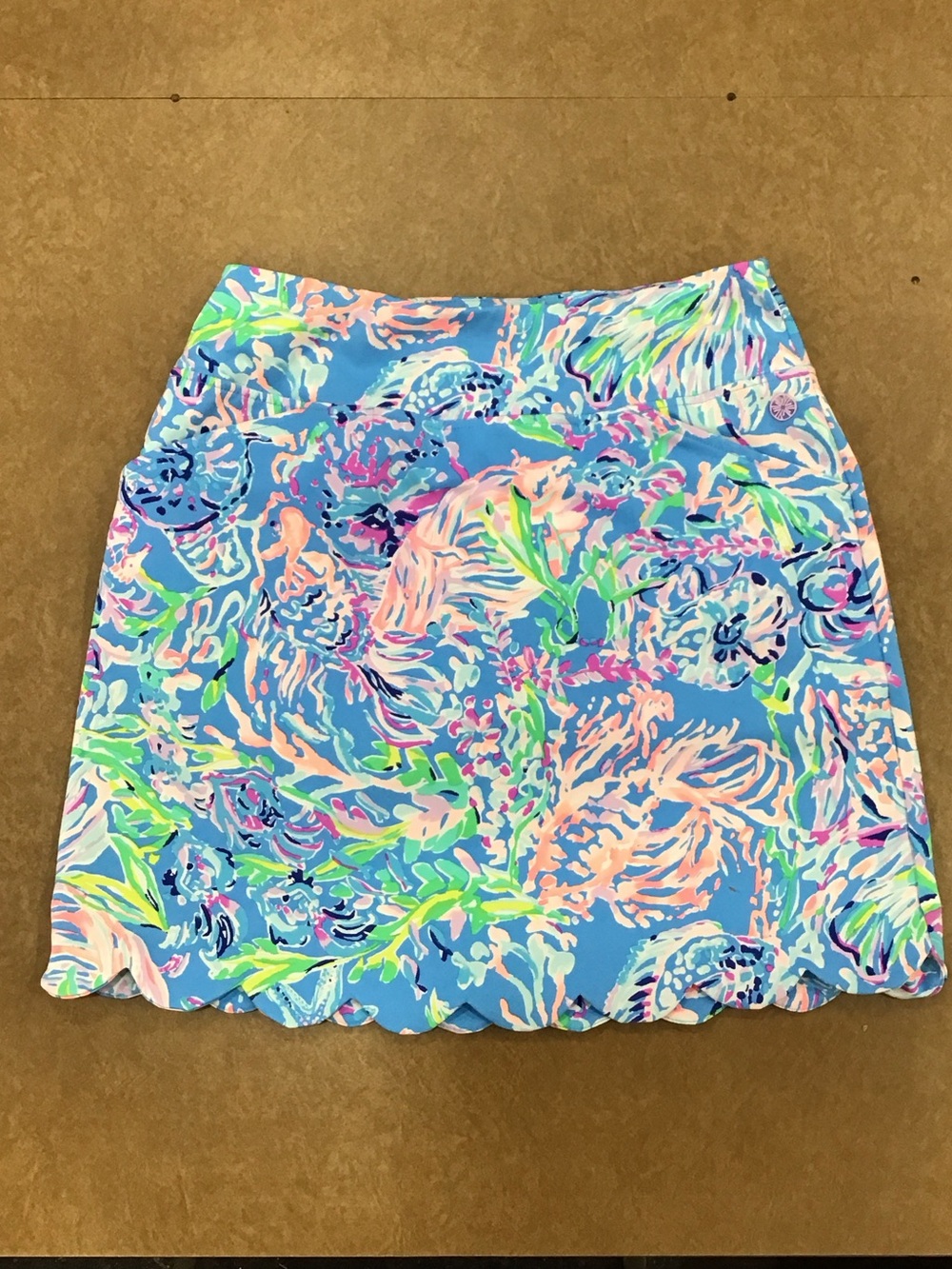 EUC Lilly Pulitzer Jonas Golf Skort Boca Blue Sea What I Sea Coastal Sz 0